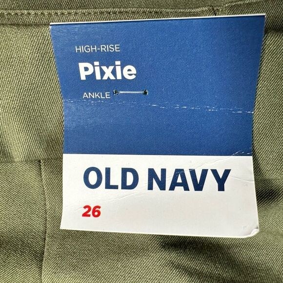 Old Navy Plus Size Pixie High Rise Ankle Chino Pant Olive Green  - Size 26 - Picture 4 of 8